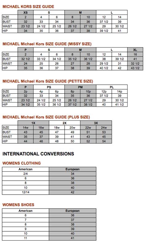 michael kors boot size chart|Michael Kors jeans size chart.